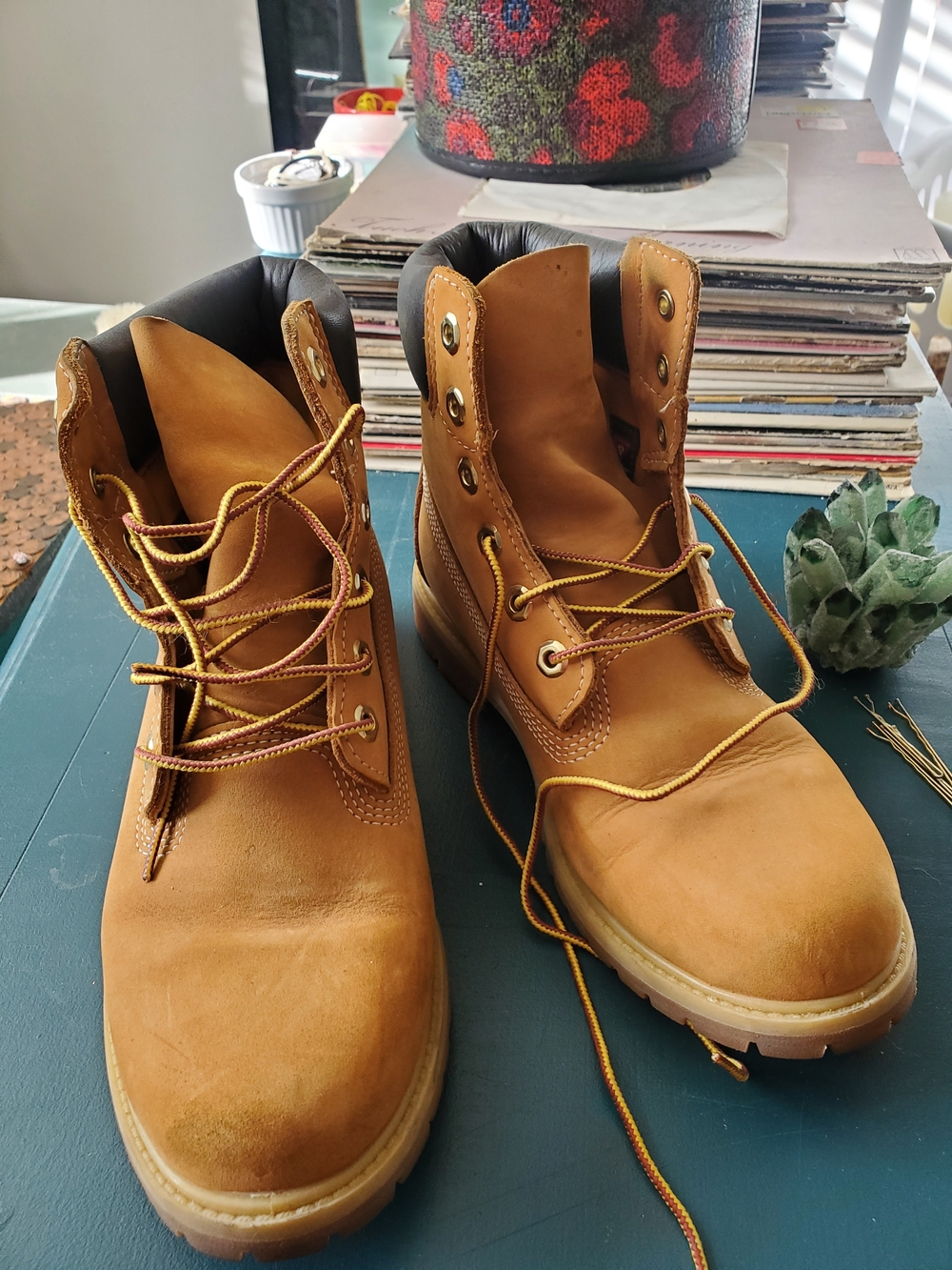 CLASSIC Timberland Wheat Nubuck Lace-Up Ankle Boots